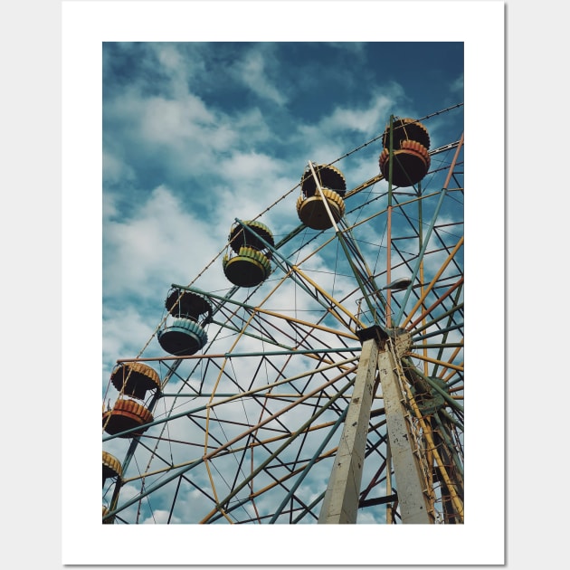 abandoned ferris wheel Wall Art by psychoshadow